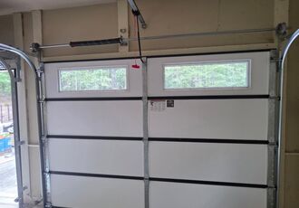Inside view of the new insulated door and track