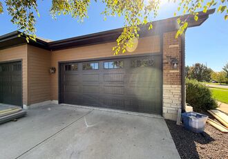 Finished double and single garage doors